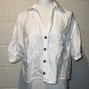 Zara white beachy flow shirt